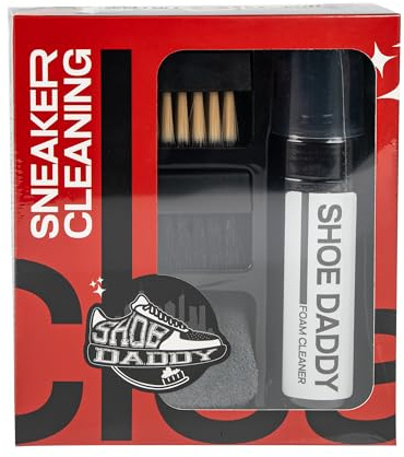 Shoe Cleaning Kit – Premium Foam Shoe Cleaner with Soft & Stiff Bristle Brushes and Microfiber Towel – Shoe Cleaner for Sneakers, Tennis, Gym, White Shoes, Leather, Mesh, Knit, Canvas & Nubuck, PU