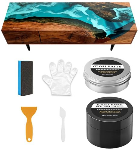 Polierset für Epoxidharz – Wiederherstellung des Glanzes cremiger Paste | Polier-Set aus Harz für Kratzer – für Hobby DIY Handwerk Kunst kreative Projekte
