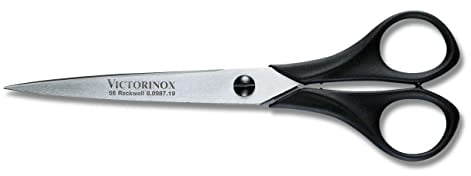 Victorinox Ciseaux de ménage et de bricolage professionnels, Lame extra-tranchante, 19 cm, Manche plastique robuste, Acier inoxydable, noir