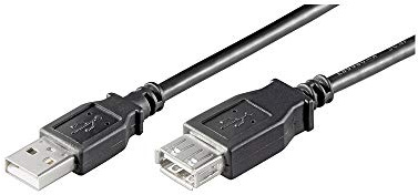 Wentronic USB 2.0 Verlängerung (A-Stecker auf A-Buchse) schwarz 1,8m
