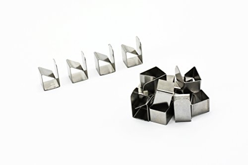 Edelstahlklammern für Lichtschachtabdeckung 12 er Set Befestigung für Lichtschachtabdeckung aus Edelstahlgewebe o. Alugewebe 12er-Pack Grundpreis 0,58 €/Stück