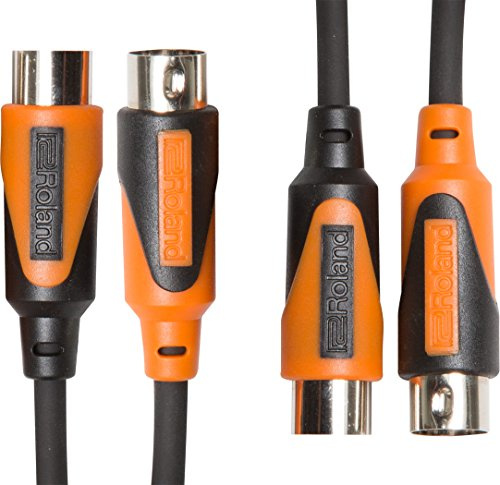 Roland rmidi-b10-dual | 120 Inch 4 Conductor Cable Conector DIN de Comercial Negro Serie Cable Dual Midi Instrumento en ángulo Recto