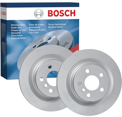 Bosch BD2416 Brake Disc Set - 300 mm - Rear Axle - 1 Set of 2 Discs | Vented High-Carbon Discs - ECE-R90 Certified - Great Cooling and Noise Suppression, Advanced Corrosion protected