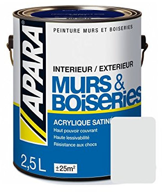 Peinture intérieure couleur, acrylique satinée 2.5 litres Gris