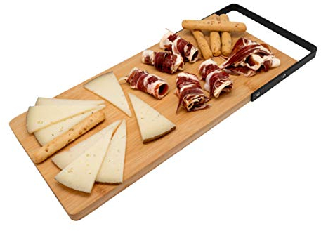 NERTHUS FIH 804-Bandeja de Bambú para Aperitivos, Servir Snacks, tamaño Grande, Cerámica