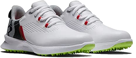 FootJoy Unisex Kinder Junior Fuels Golfschuhe, Weiß/Schwarz/Limette