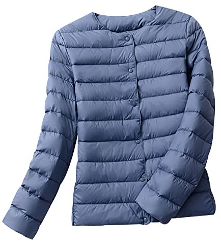 Doudoune Legere Femme Doudoune Légère Femme Fine Hiver Packable Puffer Jacket Veste Matelassée Blouson Matelassé Femme Grande Taille Parka Doudoune Duvet Plume Ultralight Femme Imperméable Bleu L