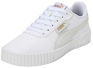 PUMA Carina 2.0 Logobsession Damen-Sneaker, Weißes Gold, 41 EU