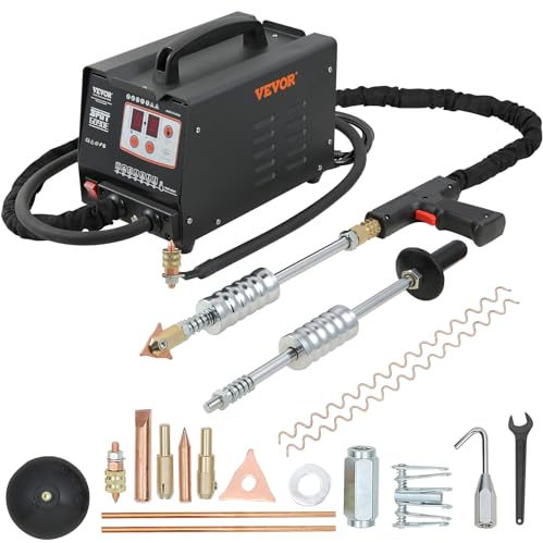 VEVOR Saldatrice a Punti Dent Puller, 3500A, Cavo in Rame Puro, Radiatore Efficiente, 2 Pistole per Saldatura, 7 modalità Disponibili, Saldatura a Induzione Automatica, Aspirazione a Vuoto 180 kg