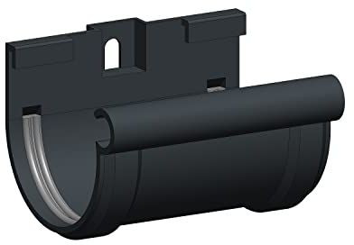 4Home&Garden | Einzelteile Dachrinnensystem 60 mm Typ250 Fallrohr DN 60 | Halbrundrinne Kunststoff PVC Anthrazit | Verbinder Stutzen Rinnenhalter (Rinnenverbinder)