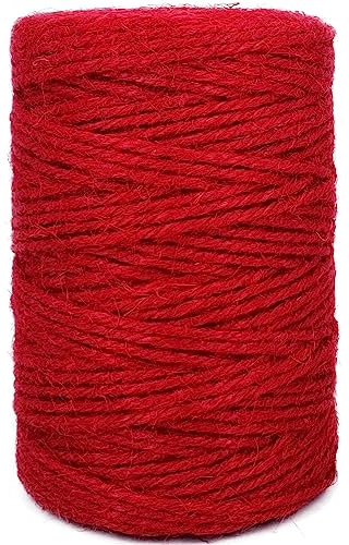Leecogo Spago di iuta rosso da 2,5 mm, 100 m, resistente, per lavori artistici e progetti di festival decorativi