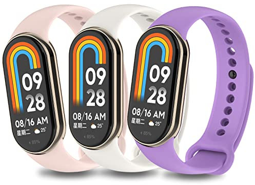 Xisair 3 Cinturini Compatibili con Xiaomi Mi Band 10/9 / 8 Cinturino in Silicone, Braccialetto di Ricambio per Miband 8 9 10 Bracciale Sportivo, Traspirante, Impermeabile