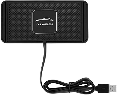 BOROCO Wireless Car Charger Pad, 10W Car QI Wireless Fast Charging Charger Mat Non-Slip Pad Phone Holder Stand Dock for AirPods 3/Pro/iPhone 14/13/12/11/X, Samsung S22/S21/S20/10+/S10