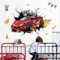 decalmile Wandtattoo Kinderzimmer Junge 3D Rennwagen Wandaufkleber Rennauto Autos Junge Wandsticker Kinderzimmer Babyzimmer Spielzimmer Wanddeko