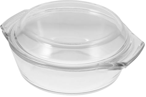 MUCKLILY Cocotte Verre Couvercle Poignées Bol Micro-ondes Cocotte Transparente Ustensiles Cuisine Allant Four Service