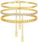 FindChic 3 Stück Fussketten für Frauen Gold Schlangenkette Panzerkette Tennis Fußkettchen Verstellbare Strand Knöchel Ketten Armbänder,Wasserfest, 22+5cm