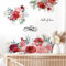 Supzone Wandtattoo Rote Rose Pfingstrose Blume Wandaufkleber Große Blumenstrauß Wandsticker Liebesthema für Wohnzimmer Schlafzimmer Küche Sofa TV-Hintergrund Wanddeko