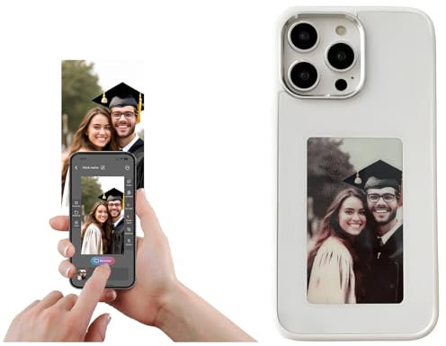 HabiWell 𝐃𝐈𝐘 𝐄-𝐈𝐧𝐤 Smart Phone Case Rear Projection Ink Case Customizable Instantly Display Photo Personalize Ink Phone Case Back Cover (White, iPhone 13 PRO)