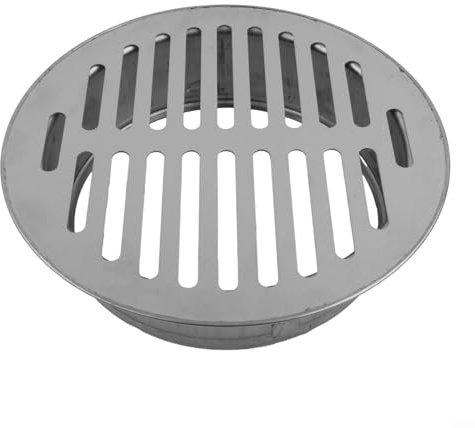 Eawfgtuw Bodenablauf – Edelstahl Balkon Anti-Verstopfung Bodenablauf, 50 mm bis 200 mm, runde Gitterabdeckung für Waschbecken, Balkon, Terrasse, für Außenabflussrohre und Auspuffrohre (Ø 150 mm)