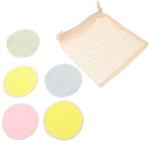 Beatifufu 5piezas Almohadillas Desmaquillantes Reutilizables De Algodón Suave Con Bolsa De Cuerda Esponjas De Limpieza Doble Cara Para Maquillaje Facial Para Uso Diario