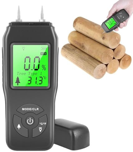 Holzfeuchtemessgerät für Brennholz | Feuchtemesser für Trockenbau mit LCD