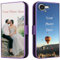 FortiCase Personalised Phone Case for iPhone SE 2022,PU Leather Flip Cover,with Card Slots,Holder Cases,Design Your Own Photo Image,Text Personalised Case - Purple-LN4
