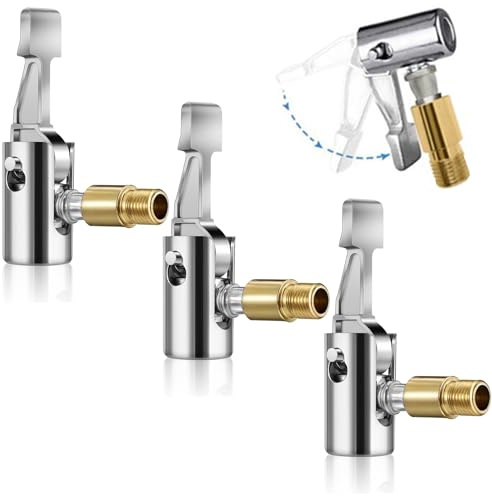 nuluxi 3 Stück 8mm Autoventil Adapter, Bosch Easy Pump Autoventil Hebelstecker Luftpumpe Adapter Air Chuck Autoventil Adapter Reifen Ventil Luftpumpe Clip Fahrrad Ventil Adapter für Reifenventile