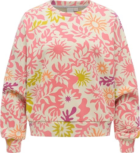 Ragwear Damen lässiges Cropped Sweatshirt Oversized Pullover mit modischem Allover-Print Wuss Print XS-XXL