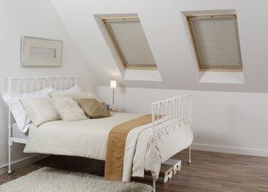 SKYLITE SYSTEMS PLEATED BLIND FOR VELUX WINDOW SIZE GGL M06 GGL 306 CREAM BLACKOUT FABRIC