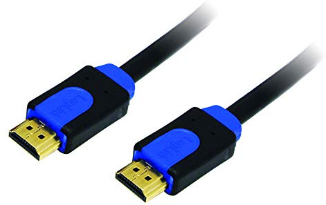 LogiLink CHB1105 - HDMI High Speed mit Ethernet (v1.4) Kabel, 2x 19-pin Stecker (Gold), schwarzes Kabel, 5m, Retail Colour Box