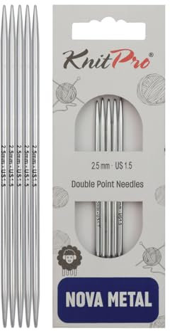 Nadelspiel Nova Metall 2,50 mm 15 cm 5 St, Silver