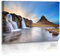 Premium - Acrylglas - Landschaftsbilder - Naturbilder - Island - Wasserfall - Bild - Sonnenuntergang - Steine - Felsen - Landschaft - Bilder - Wandbilder XXL - Bild - Acrylglasbild (140 cm x 80 cm)