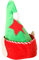 Christmas Hats For Adults - Elf Hat With Red Star, Attached Ears And White Bobble - Christmas Fancy Dress Costume Accessory