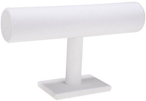 Jewelry Hard Display Stand Holder Bracelet Chain Bangle Watch Hairband/T-bar - White Velvet