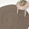 Homescapes runder Teppich, handgeflochtener Baumwollteppich 120 cm im Vintage-Stil mit Spiralemuster, beige und schwarz