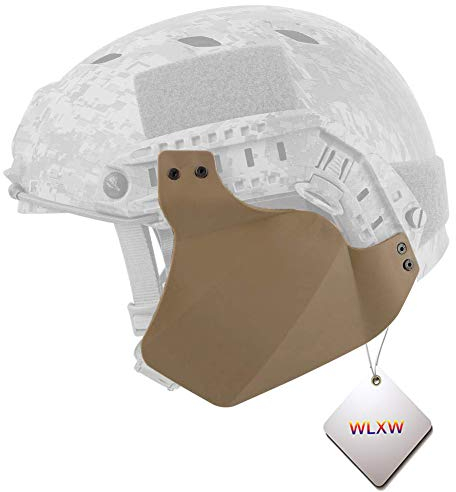 WLXW Taktischer Airsoft-Helm für Paintball-Helm, seitliche Ohrenschützer für schnelle Helme mit Seitenschienen für Gehörschutz, Outdoor-Jagd, Kopfschutz, Zubehör, Hellbraun
