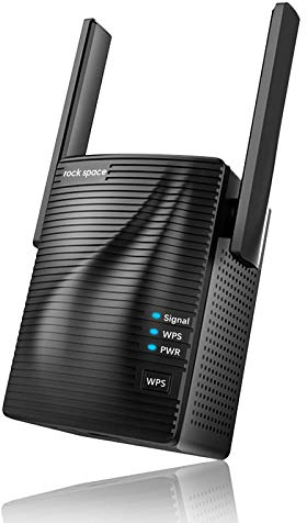 Répéteur WiFi 1200 Mbps Dual Band (5 GHz et 2,4 GHz) avec Port Ethernet, Installation Instantanée Via Bouton WPS - Étend la Couverture jusqu'à 200 m²