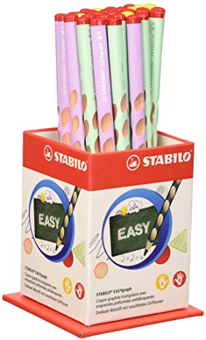 STABILO - Ergonomischer Dreikant-Bleistift für Links- und Rechtshänder - EASYgraph in Pastellfarben - 36er Display - Härtegrad HB