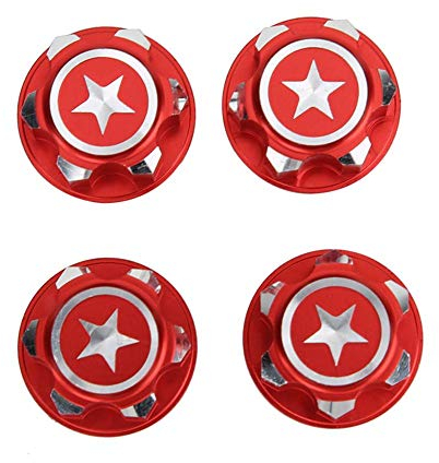 Tbest Sechskant Radmutter, 4 Stücke Aluminiumlegierung 17mm Sechskant Radmuttern Set Fit für X-MAXX Summit Traxxas RC Auto(rot)