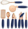 ZKOOO Kitchen Utensil Set 7pcs Stainless Steel Cooking Utensils Set Heat Resistant Non Stick Kitchen Gadget Cookware Set for Cooking and Baking, BPA Free, Blue