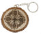 Porte-clés en bois naturel avec croix Celtique de Saint-Patrick, gaélique, norrine