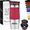 Milu® Thermobecher mit Gravur 370ml personalisiert - Valentinstagsgeschenke für Frauen & Männer I Geschenk Ideen Papa, Mama, Freund, Freundin, Geschenkideen zum Valentinstag, Geschenke (Rot)