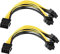 EasyULT Grafikkarten Stromadapter Kabel 8-polig zu PCIe 2X 6+2-polig Stecker PCI Express Stromkabel Netzleitung für den Anschluss an Videokarten (2 Stück)