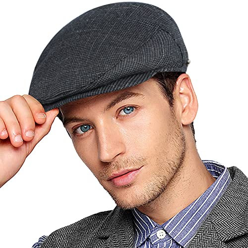 Wantonfy Barett Cap Herren Schiebermütze chirmmütze Gatsby Schirmmütze Newsboy Flat Cap Baskenmütze 1920 Stil Gatsby Kostüm Accessoires