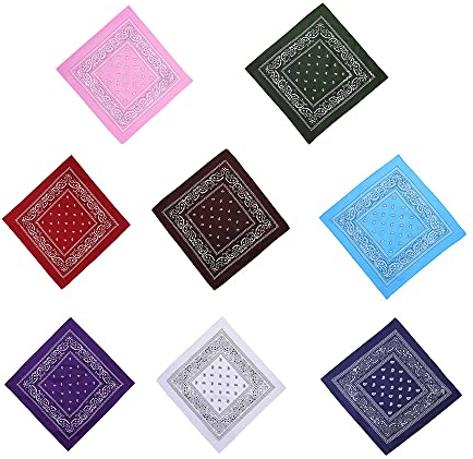 Bandana Kopftuch 16 Stück Bandana, Damen-Multifunktionstuch, kleines Seidentuch, Halstuch, Unisex, mehrfarbig, Turban-Stil Hip Hop