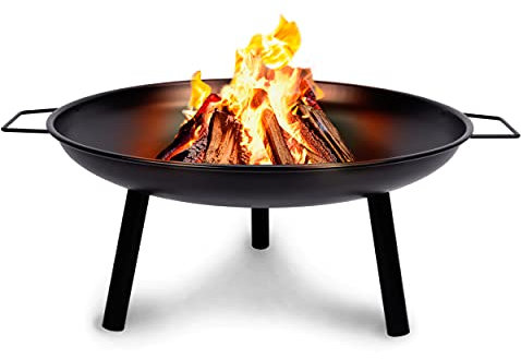 Lone Star Brasero Exterieur Ø60 cm - Incinerateur de Jardin sur Pieds - Facil a Transporter avec Poignées - Decoration Jardin et Terrasse Exterieur - Acier au Carbone