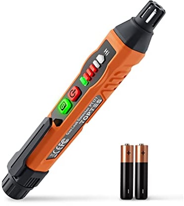 Gasmelder, TopTes PT177 Gaslecksuchgerät mit Akustischem und Visuellem Alarm, Gasdetektor zum Auffinden von Brennbares Gas wie Methan oder Propan für Wohnmobil, Haus (Inklusive Batterie x2) - Orange