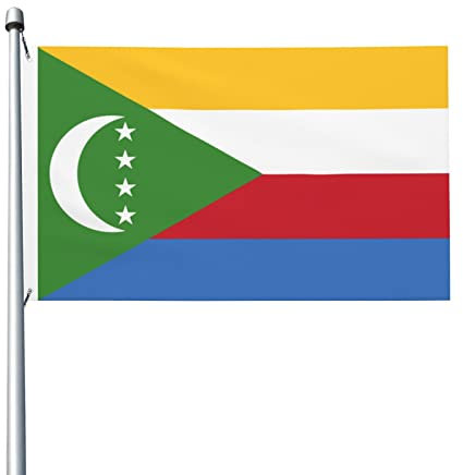 Drapeau des Comores 3x5ft Drapeau Polyester - Drapeaux décoratifs extérieurs durables