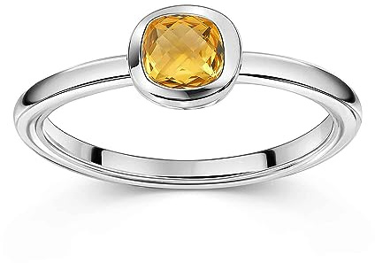MATERIA by Matthias Wagner Quadratischer Edelstein Ring Silber 925 für Damen