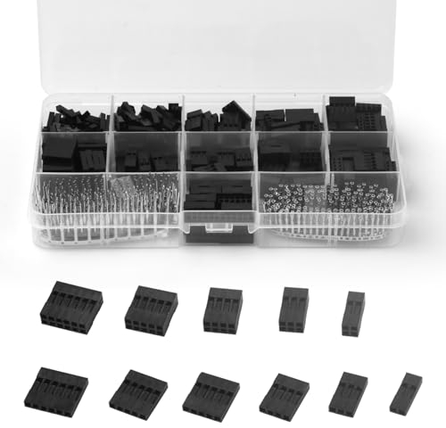 620pcs 2.54mm Crimp Connectors Kit, JST SM Housing Connector 1 2 3 4 5 6 Pin, Female Male Pin Header Terminal Jumper Wire Crimp Pins, Cable Pin Header for Replacing or Repairing Broken Wire